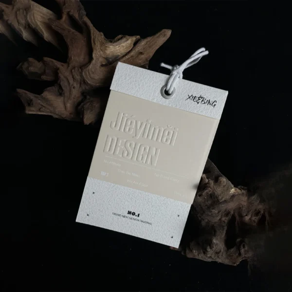 Embossed Logo Hang Tags with Two-Tone Minimalist Design