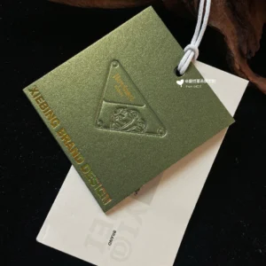Square Embossed Hang Tags with Metallic Accents