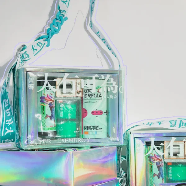 Holographic Transparent Gift Box with Shoulder Strap