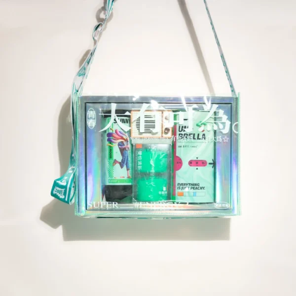 Holographic Transparent Gift Box with Shoulder Strap