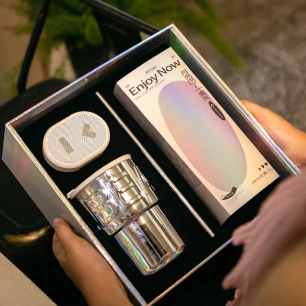 Holographic Moon-Themed Rigid Gift Box with Futuristic Design