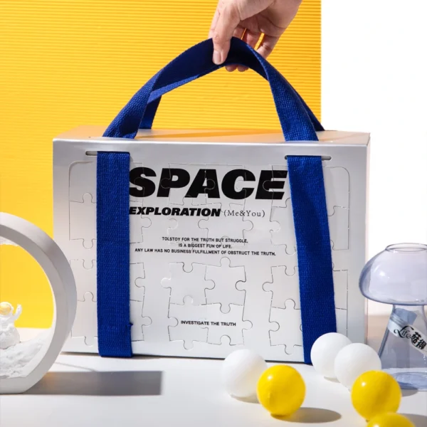 Space-Themed Gift Box for Kids with Puzzle & Tableware