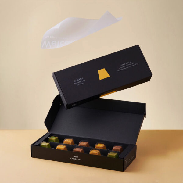 Modern Colorblock Treat Box with Slide-Out Drawer and Portable Tote