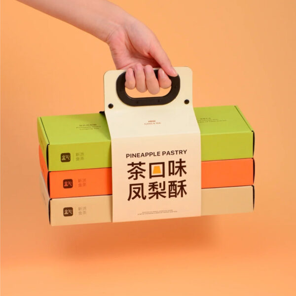 Modern Colorblock Treat Box with Slide-Out Drawer and Portable Tote
