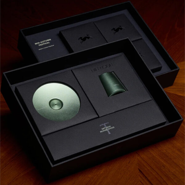 Luxury Foil-Stamped Drawer Gift Box with Matte Texture and Dual Compartments