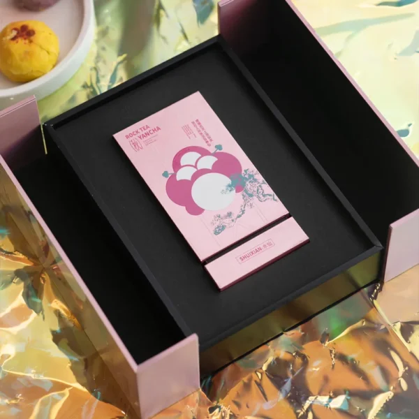 Cute Pink Slide Drawer Box with Cartoon Illustration for Beauty or Gift Packaging