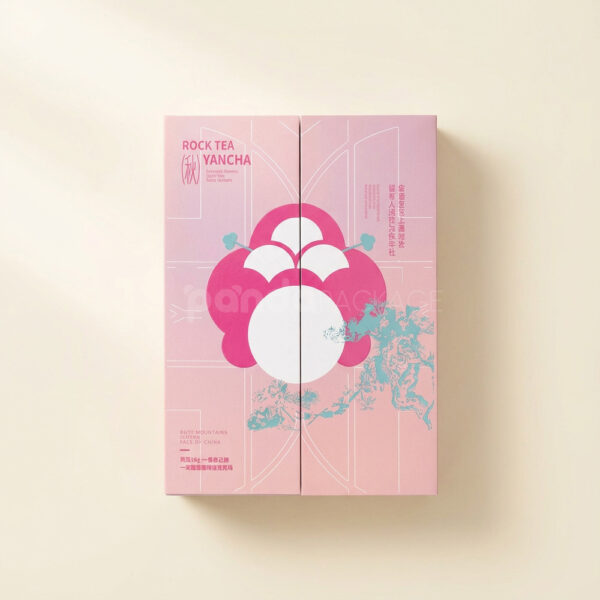 Cute Pink Slide Drawer Box with Cartoon Illustration for Beauty or Gift Packaging