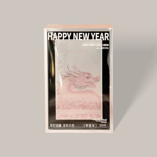 Pink Window Gift Box with Illustrated Insert and Transparent Display