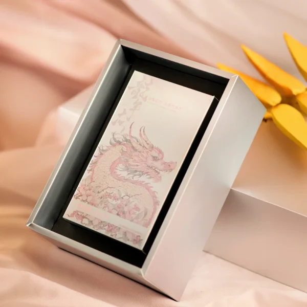 Pink Window Gift Box with Illustrated Insert and Transparent Display
