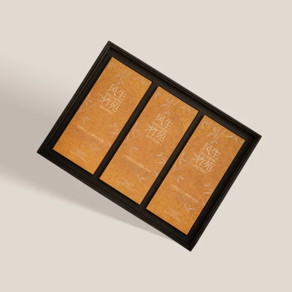 Deluxe Brown Rigid Gift Box with Transparent Lid and Compartments