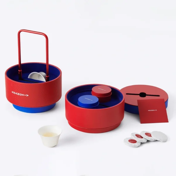 Round Festive Gift Box with Handle