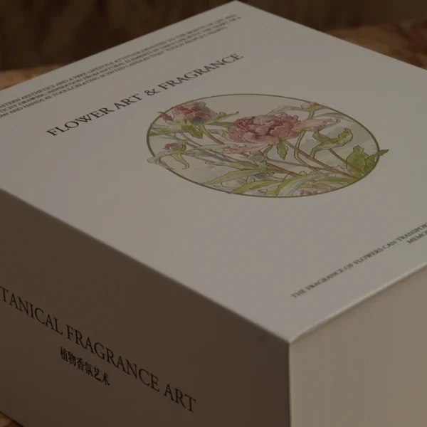 Floral Square Box with Vintage Illustration