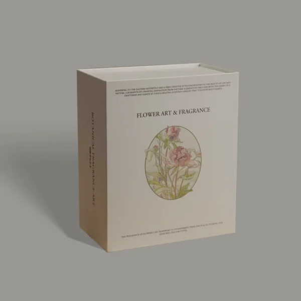 Floral Square Box with Vintage Illustration