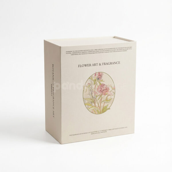 Floral Square Box with Vintage Illustration