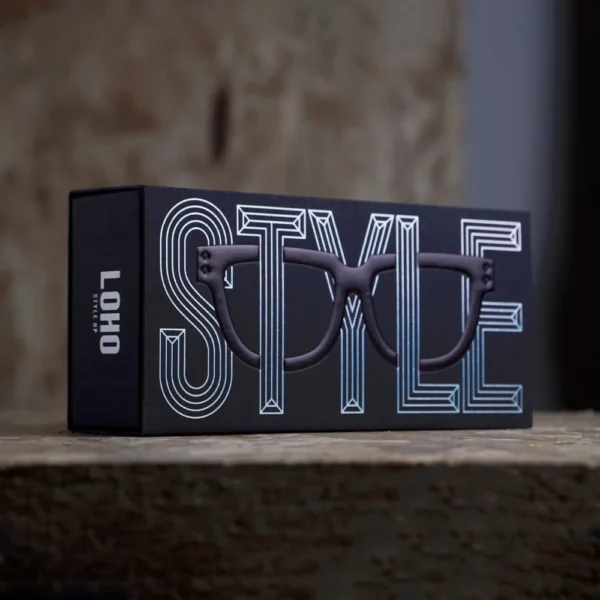 Matte Black Drawer Box with Embossed Typography for Fashion Accessories