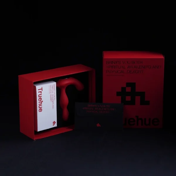 Dark Red Rigid Lid and Base Box with Black Logo Print