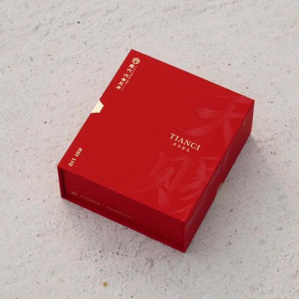 Red Rigid Gift Box with Foil and Spot UV Finish