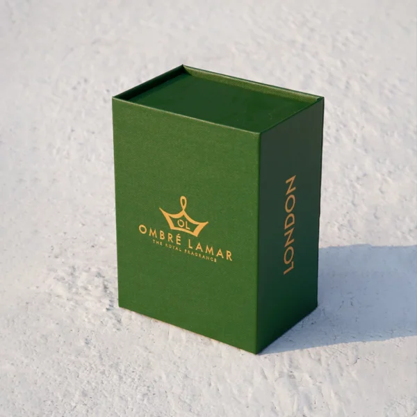 Green Rigid Box with Gold Foil for Luxury Electronics