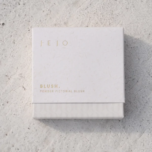 Cream Textured Rigid Box with Gold Foil for Blush Packaging