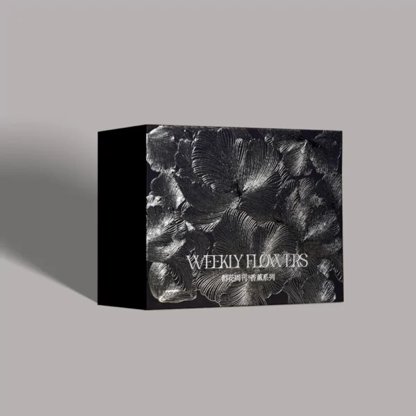 Textured Black Rigid Box with Crinkle Finish and Lid