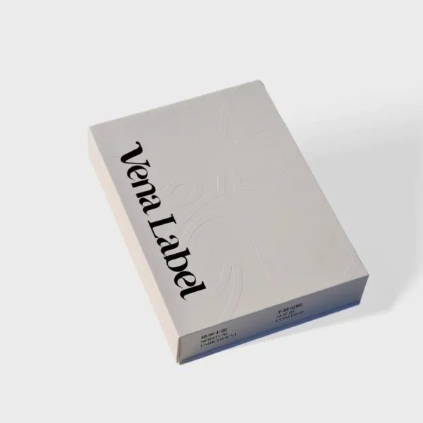 Embossed White Rigid Box with Lid for Apparel Packaging