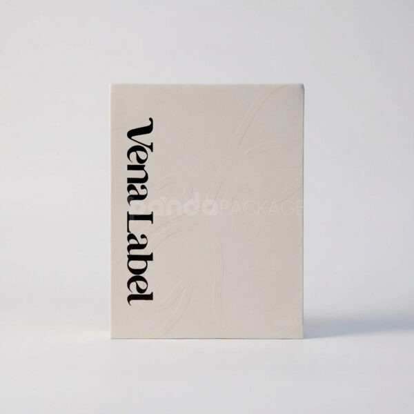 Embossed White Rigid Box with Lid for Apparel Packaging