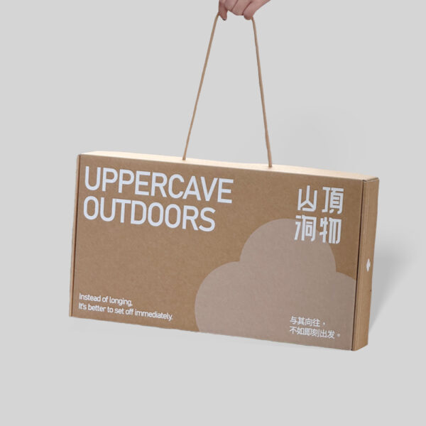 Outdoor-Themed Kraft Shipping Box with Bold Typography