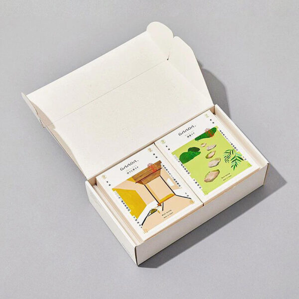 Minimalist White Flip-Top Box with Divider Insert for Tea or Wellness Kits