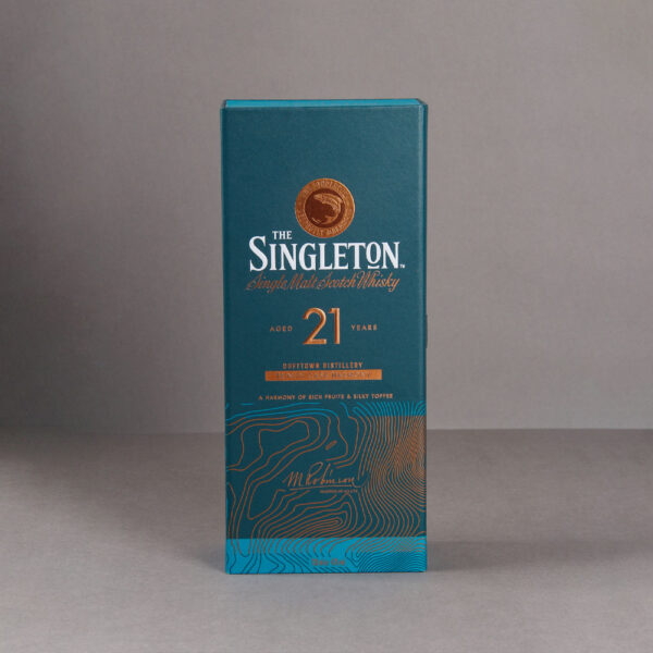 Teal Embossed Liquor Box with Gold Foil Accents