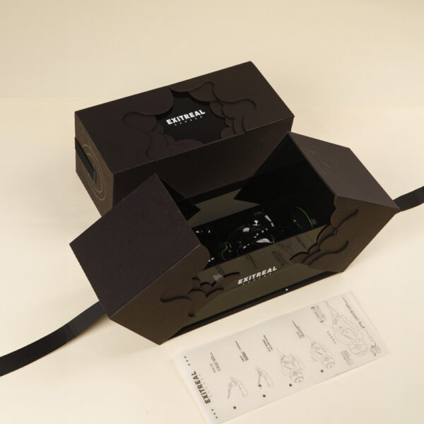 Matte Black Drawer Gift Box with Embossed Cloud Pattern