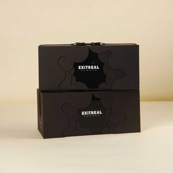 Matte Black Drawer Gift Box with Embossed Cloud Pattern