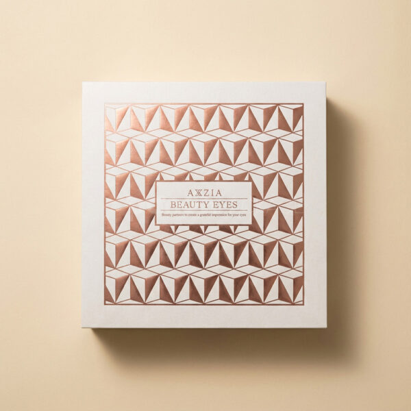 Rose Gold Foil Rigid Box with Geometric Pattern Insert