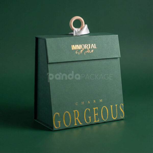 Premium Rigid Packaging Box with Ribbon Handle Design