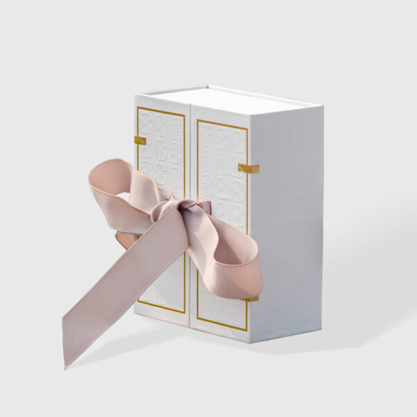 Elegant Double Door Rigid Box with Ribbon Closure