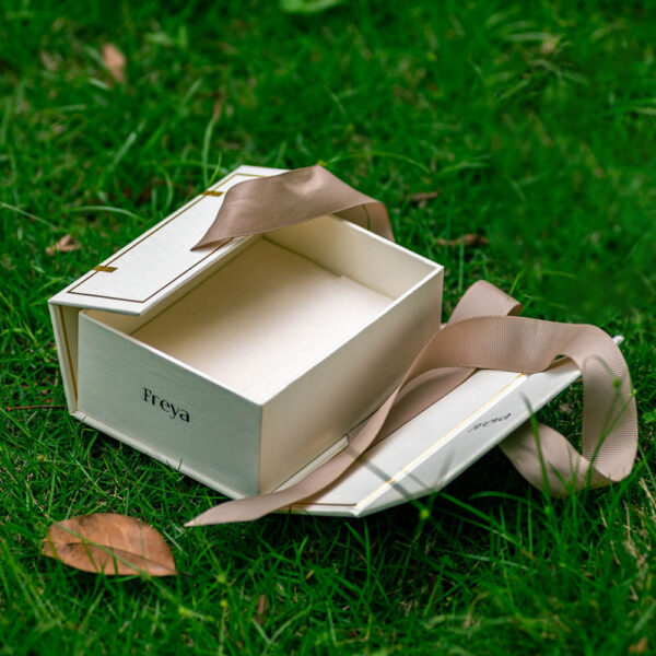 Elegant Double Door Rigid Box with Ribbon Closure