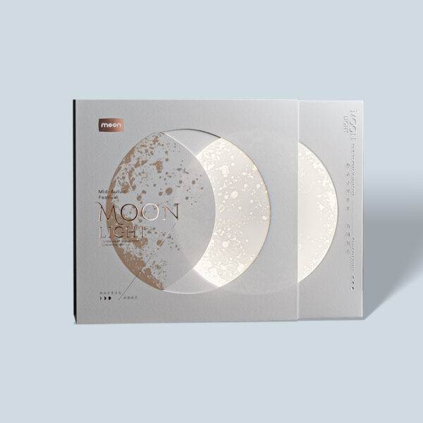 Silver Moon-Themed Gift Box with Embossed Lid Design