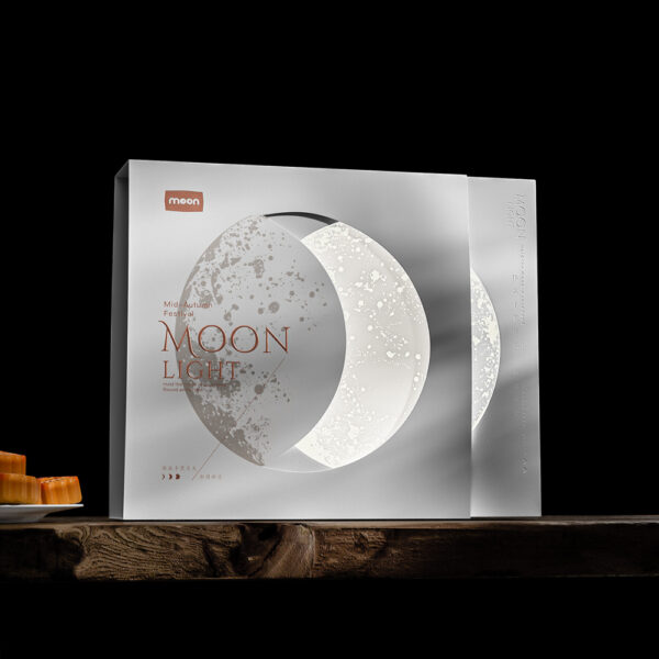 Silver Moon-Themed Gift Box with Embossed Lid Design
