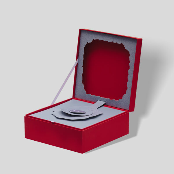 Red Rigid Beauty Gift Box with Mirror & Insert