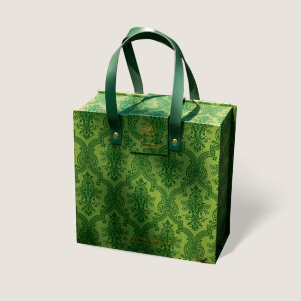 Green Embossed Gift Bag Box with Handle