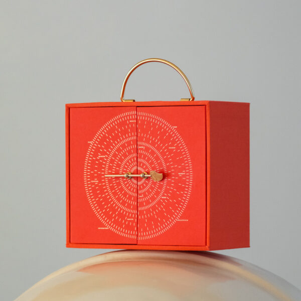 Luxury Orange Gift Box with Circular Embossed Pattern