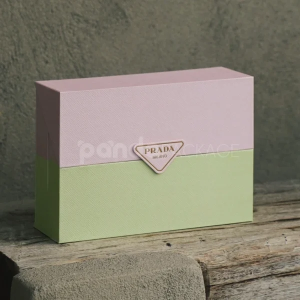 Pastel Gradient Gift Box with Envelope Flap and Textured Finish