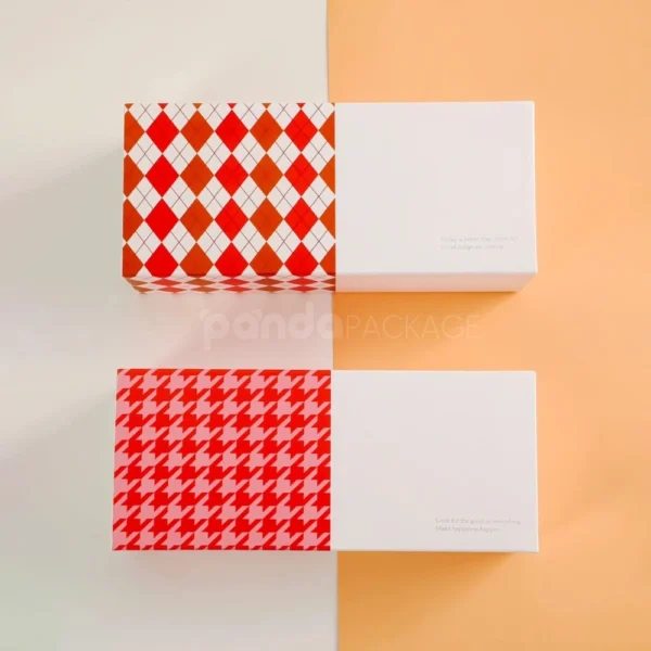 Red Gingham Cookie Box with Slide-Out Design