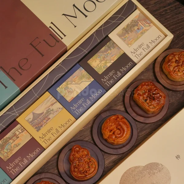 Retro Color-Block Mooncake Gift Box