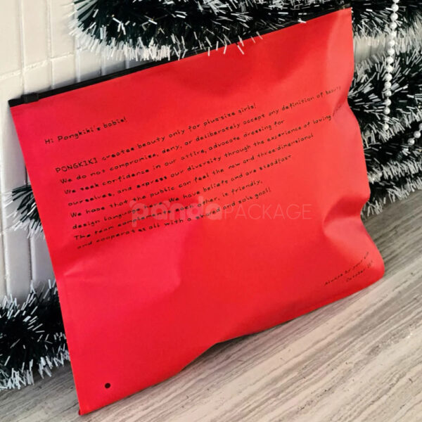 Reusable Red PU Leather Zipper Pouch