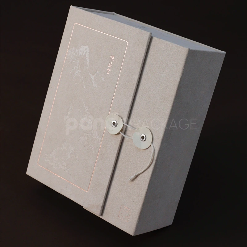 Minimalist Origami-Inspired Rigid Box with Button Closure