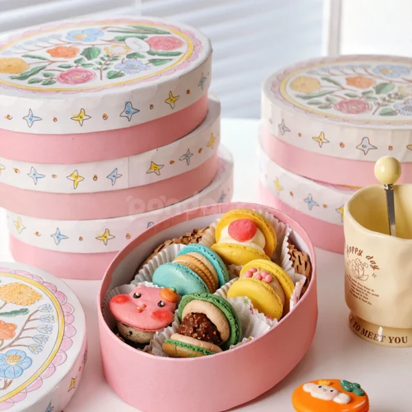 Round Floral Candy Tin Box in Pink