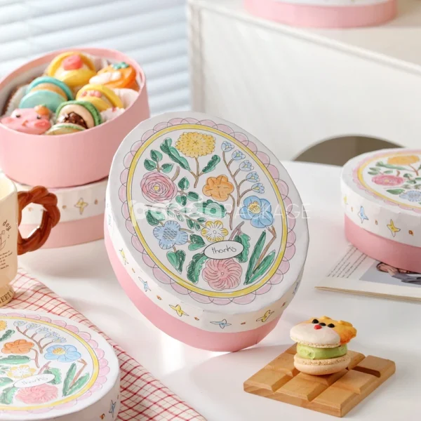 Round Floral Candy Tin Box in Pink