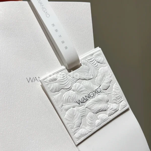 Textured Embossed White Garment Hang Tag