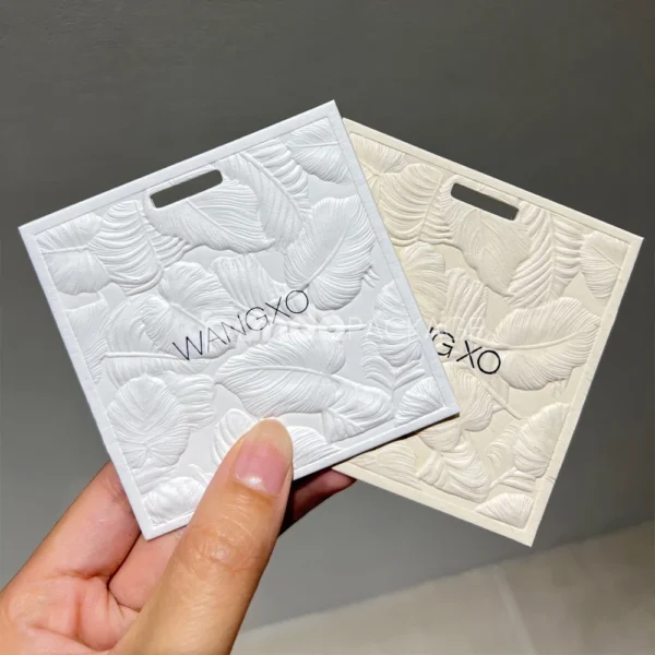 Textured Embossed White Garment Hang Tag
