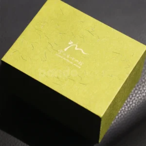 Textured Green Rigid Box with Gold Foil Logo